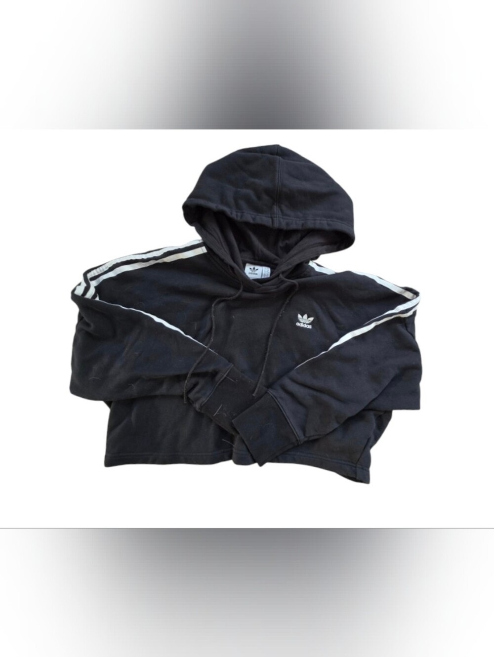 Adidas Originals Black 3-Stripes Trefoil Hoodie Women’s S